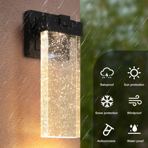 Outdoor Waterproof Transparent LED Crystal Wall Light Supports Many Types Of Bulb-2 Packs With Light Sensitivity Unavailable Platforms- Temu