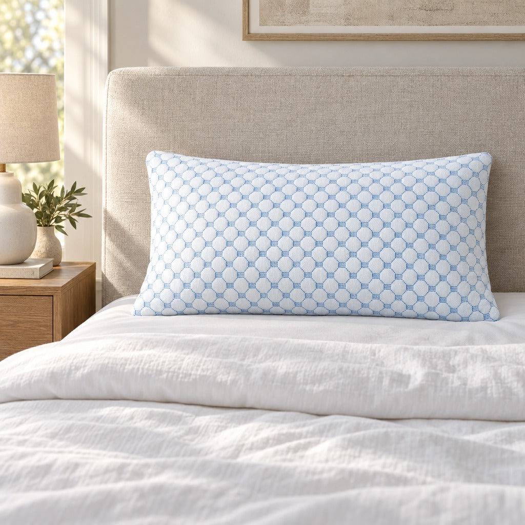 Shredded Memory Foam Pillow, King Size, Gel Infused Blue Foam Fill, Adjustable Zipper, Two Sided Washable Cover, 15.8 x 33.9 x 8.7 Inch