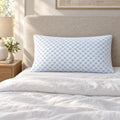 Shredded Memory Foam Pillow, King Size, Gel Infused Blue Foam Fill, Adjustable Zipper, Two Sided Washable Cover, 15.8 x 33.9 x 8.7 Inch