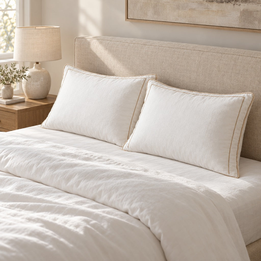Bed Pillows Queen Size, Set of 2, 18 x 28 Inch, Thick Full Fill, All Season Pillows for Bed, Sofa and Reading Chair