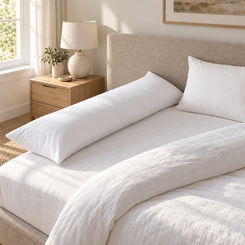 Body Pillow, 20 x 54 Inch, Extra Long, White, Soft Polyester Fill, Long Pillow for Side Sleepers, for Bed, Sofa and Reading