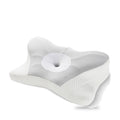 Cervical Pillow, Contour Memory Foam Bed Pillow with Two Heights, Firm, Gray or White, 24 x 13 x 5 Inch, for Side, Back and Stomach Sleepers