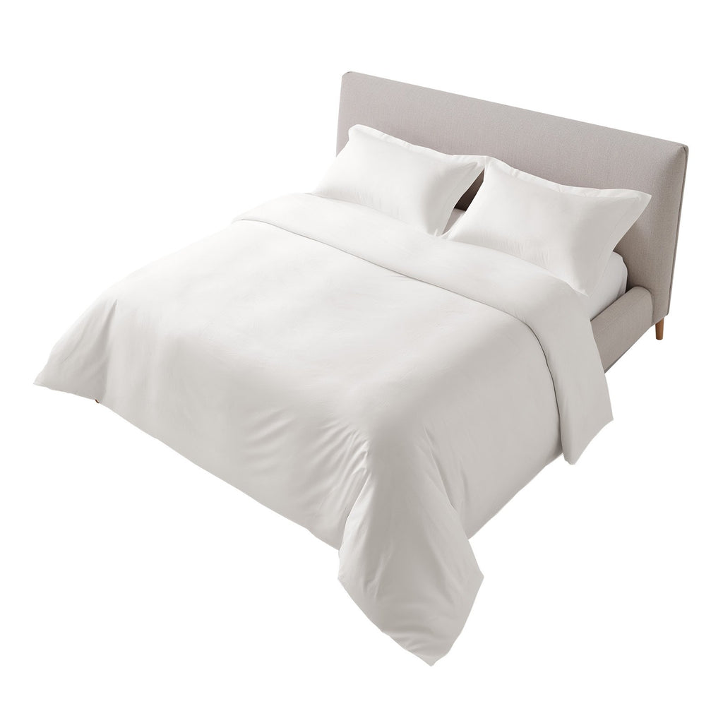 Duvet Cover Set King 3 Piece White with 2 Pillow Shams