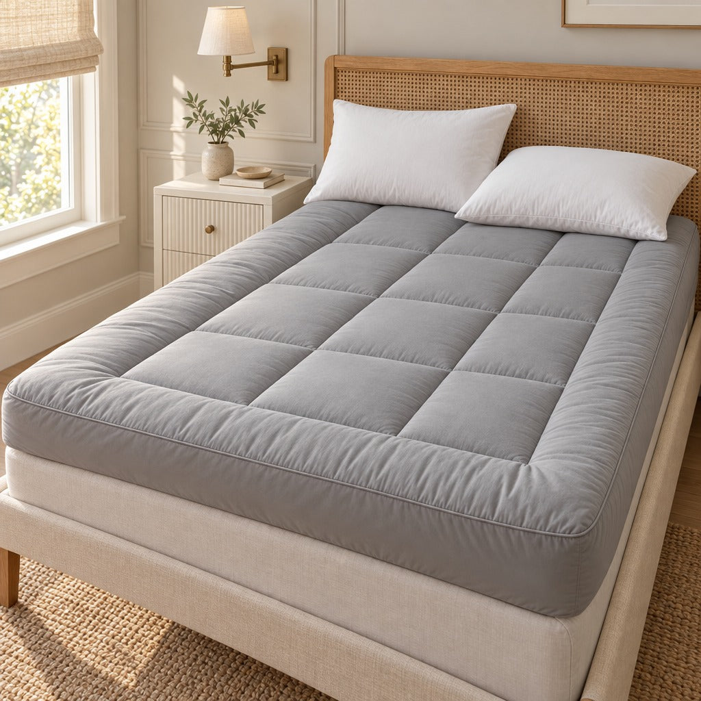 Mattress Topper Pad Queen, Gray, Topper Pad for Queen Mattress