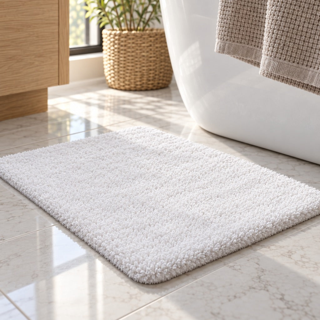 Plush Bath Mat shown in real use