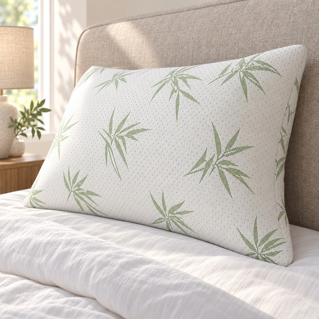 Shredded Memory Foam Pillow Queen Size shown in real use