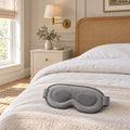 Weighted Sleep Mask, 3D Blackout Eye Mask with Deep Contoured Eye Cups, Grey, Adjustable Strap, Earplugs and Storage Bag, for Sleep and Travel