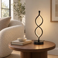 Table Lamp in a Modern Wave Shape, Spiral Acrylic LED Lamp with 3 Light Colors, USB Powered